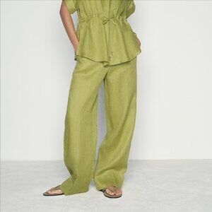 NWT Zara 100% Linen Trousers, SZ S